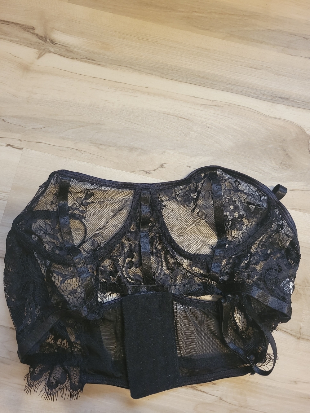 SHEIN Black Lace Longline Intimates Set - Picture 2 of 10